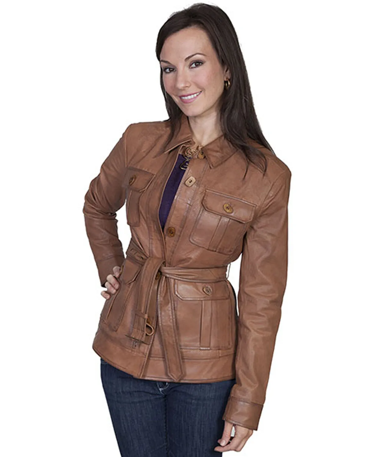 Scully Women's Belted Lamb Leather Jacket