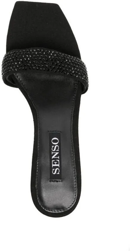 Senso Tori 25mm crystal-embellished mules Black
