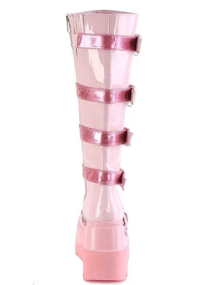 Shaker 210 Pink Heart Shield Platform Boot