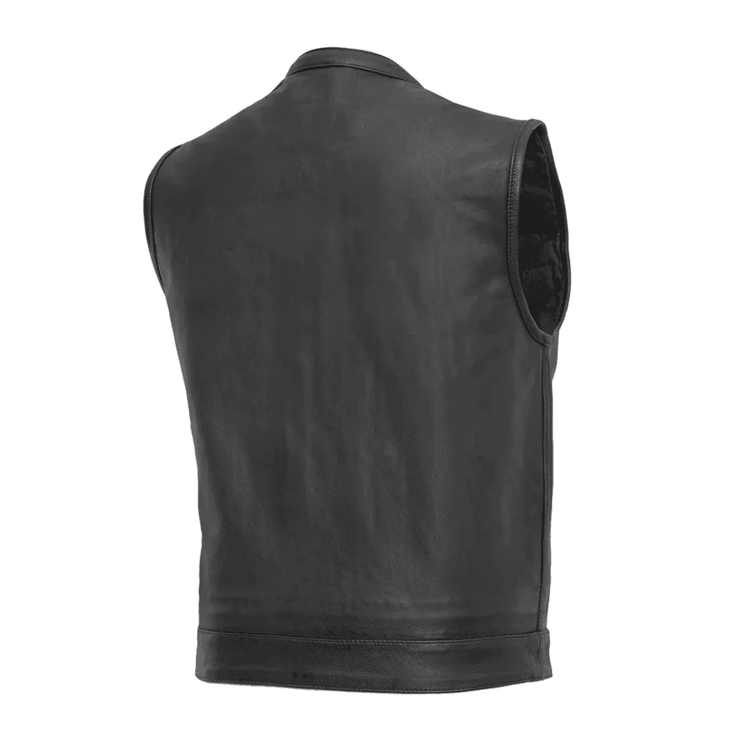 Sharp Shooter Premium Mens Leather Club Style Vest