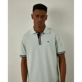 Short-sleeved cotton polo with stripes