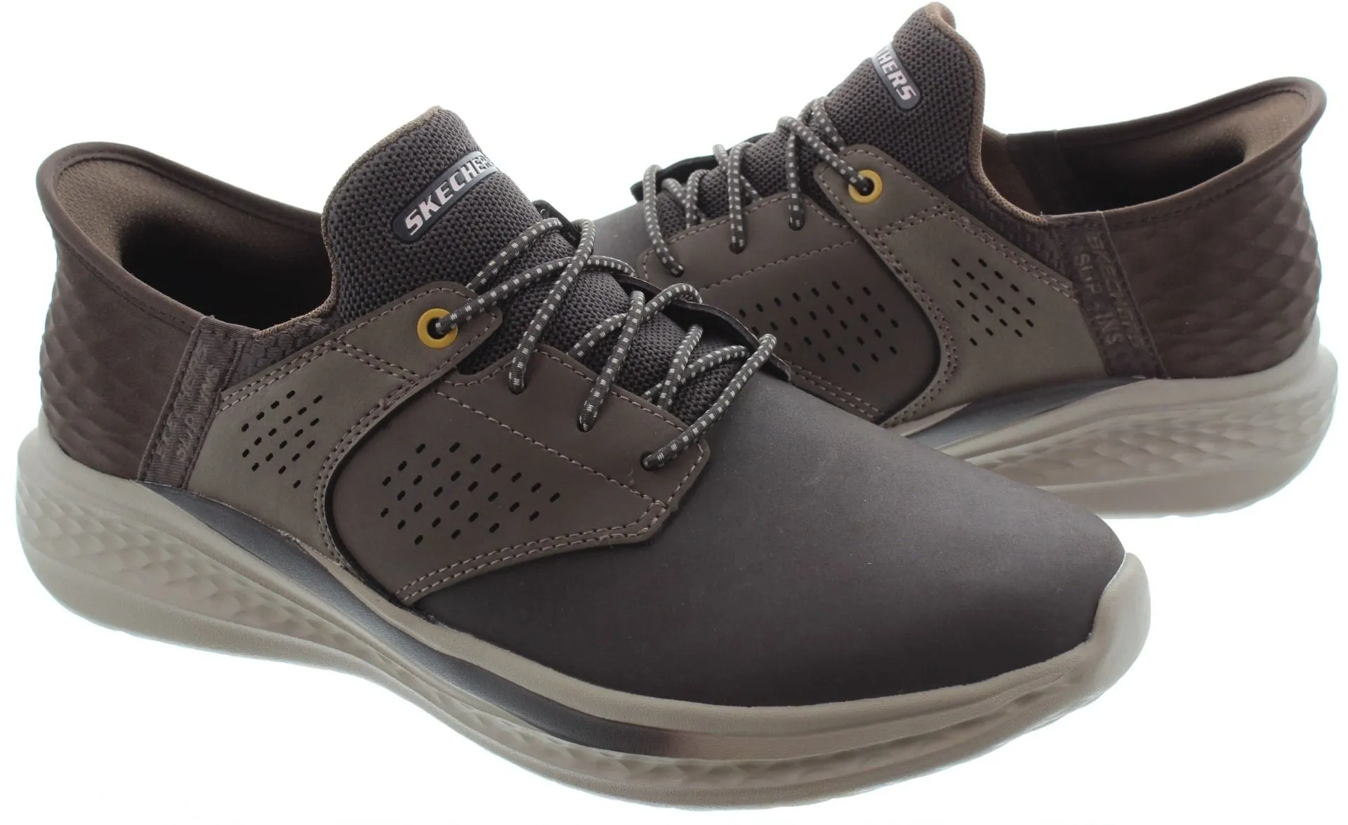 SKECHERS Mens 210890 Slip Ins Slade-Macklin Trainers In Brown