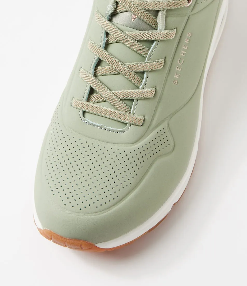 SKECHERS Uno Shimmer Away Sage Sneakers