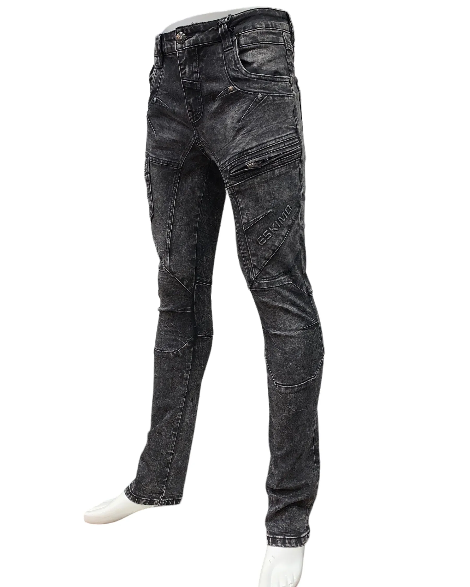 Slim-Straight Jeans # Desmo - Acid BLACK