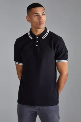 Slim Tipped Pique Golf Polo