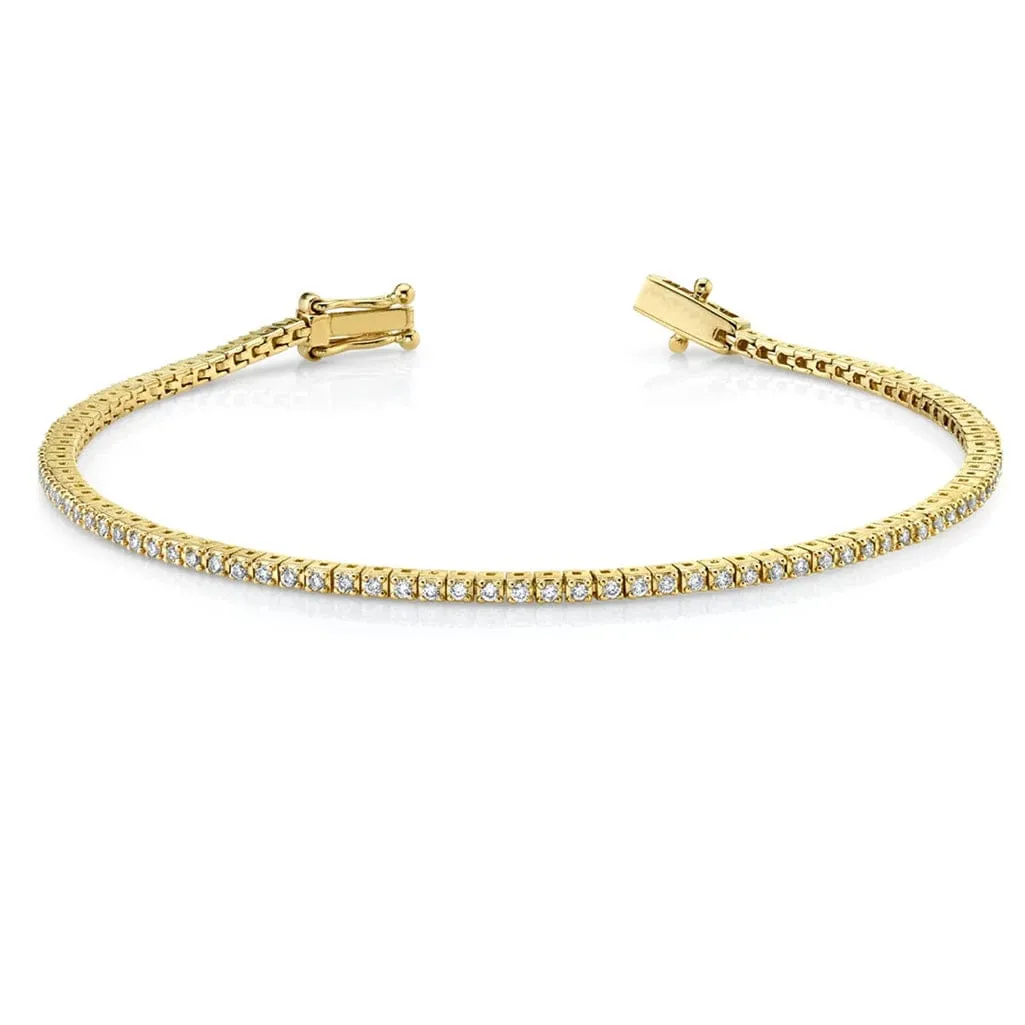 Small 14K Gold and Diamond Tennis Bracelet