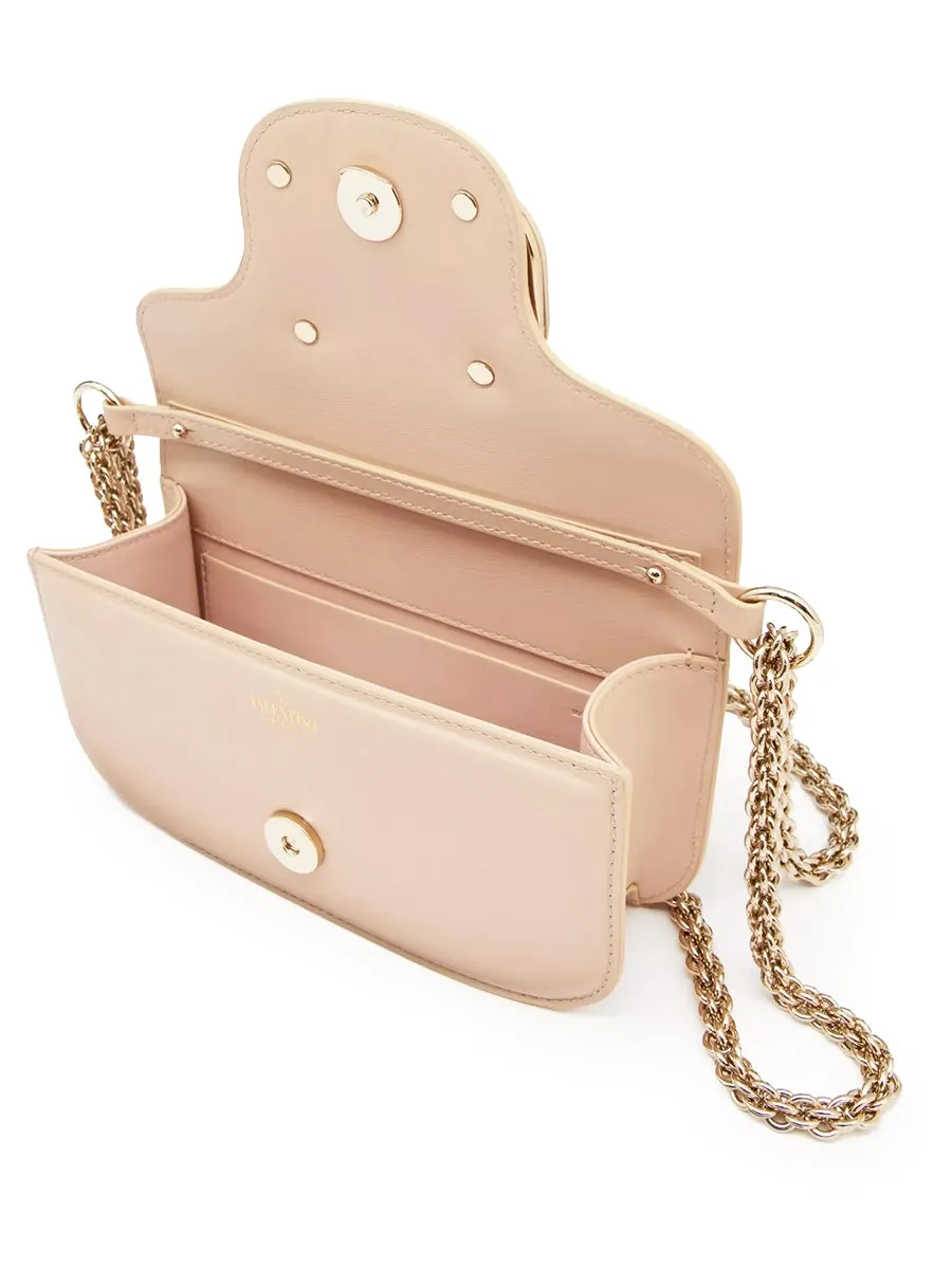 Small Loco Calfskin Shoulder Bag in Powder Rose