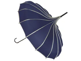 Soake- Pagoda Ribbed Umbrella, Navy