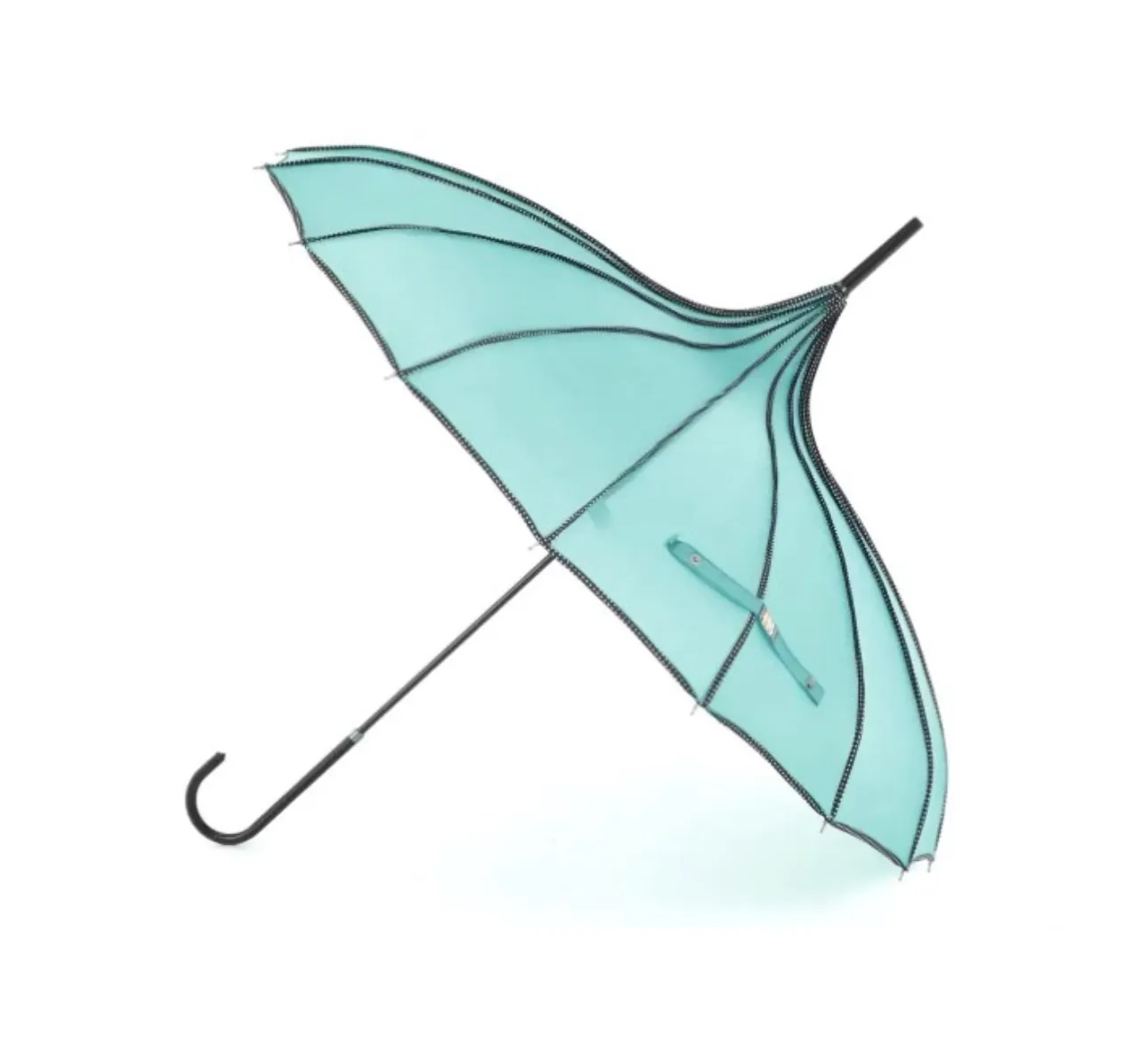 Soake- Pagoda Ribbed Umbrella, Teal