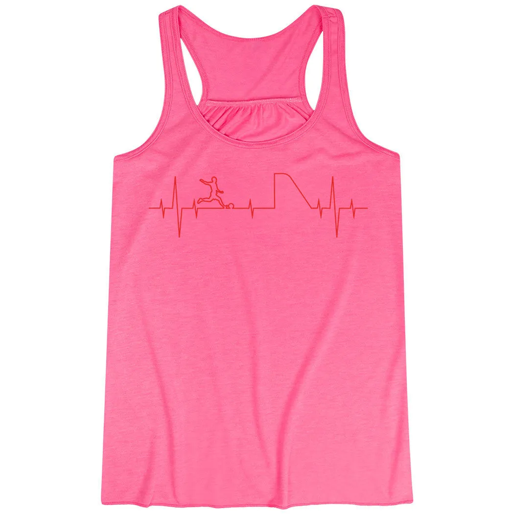 Soccer Flowy Racerback Tank Top - Soccer Heartbeat 