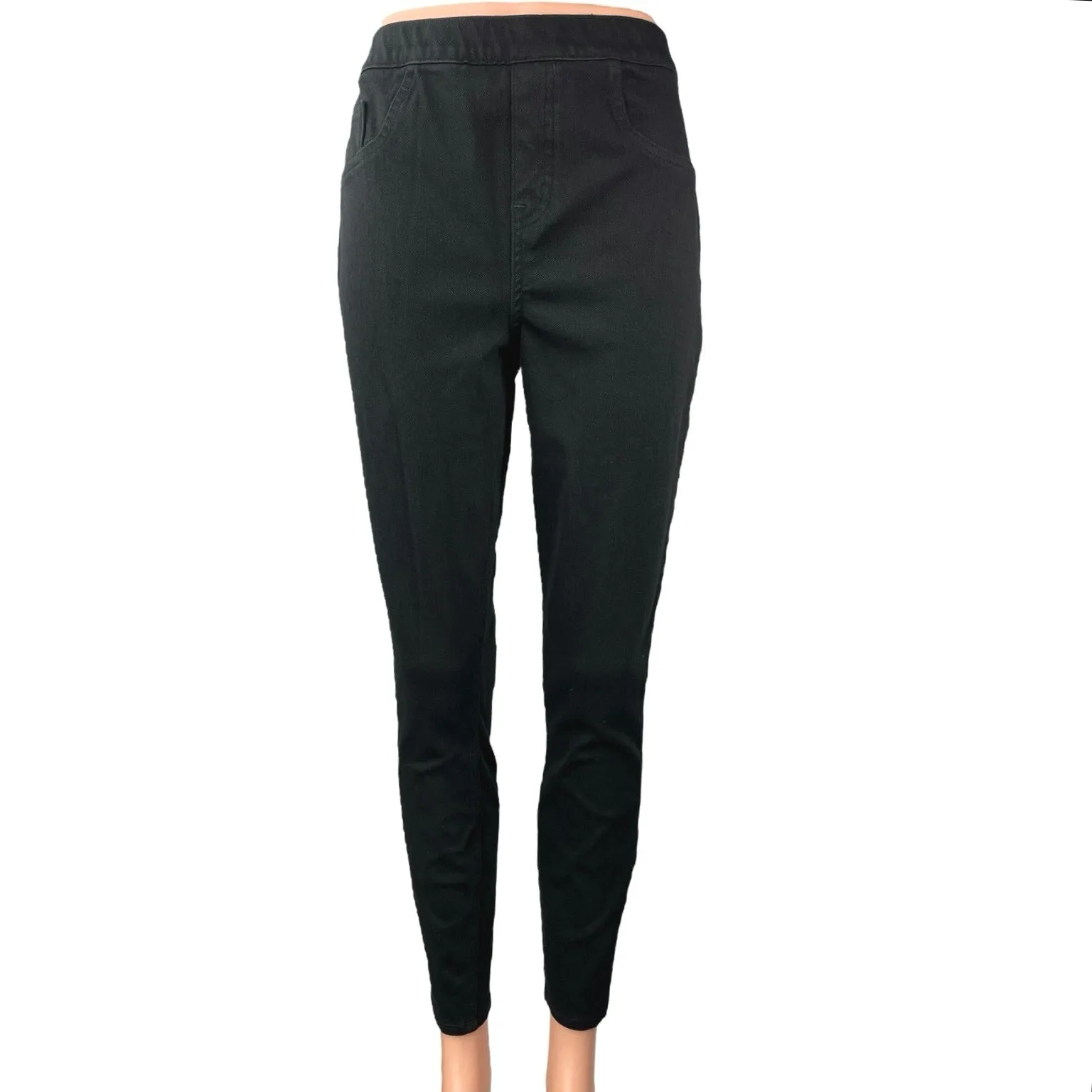 Spanx Women's Black Pull On High Waisted Skinny Jegging Denim Jeans Size L