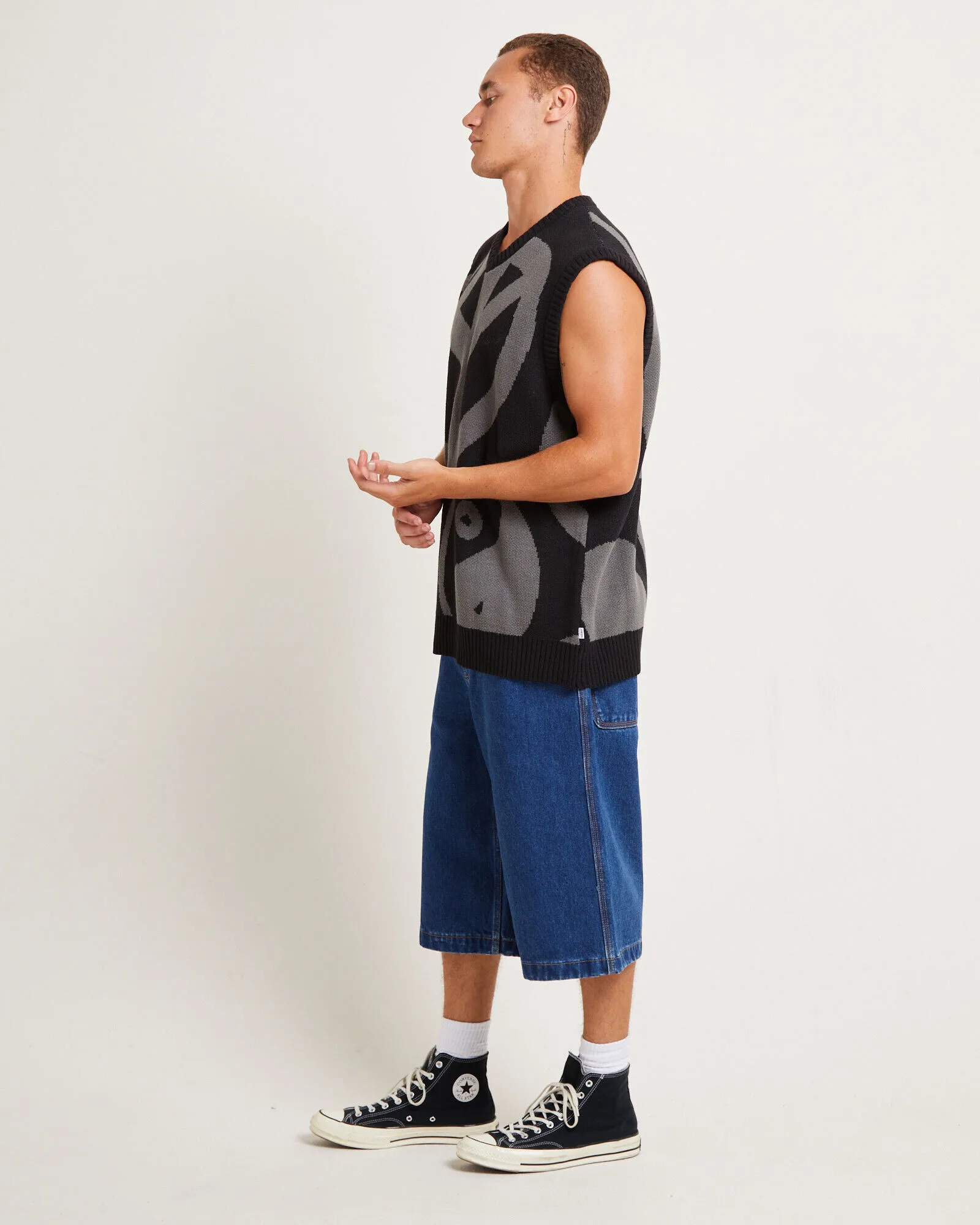 Spencer Project Peace Corp Knitted Vest in Black