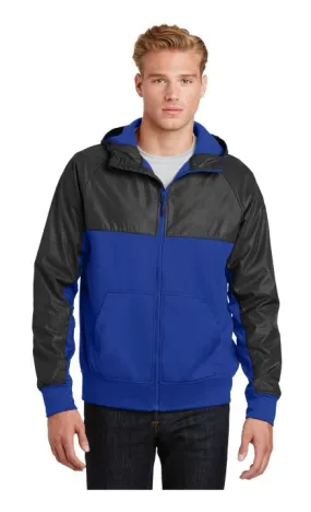 Sport-Tek JST50 DISCONTINUED Embossed Hybrid Full-Zip Hooded Jacket