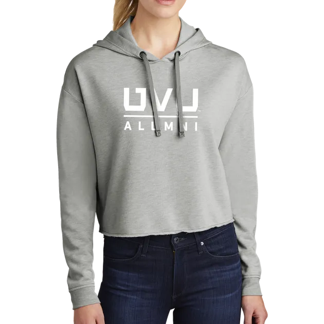 Sport-Tek Ladies PosiCharge Tri-Blend Wicking Fleece Crop Hooded Pullover - UVU Alumni