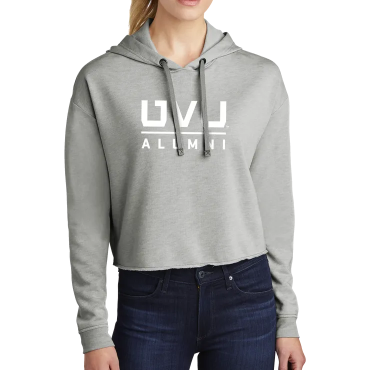 Sport-Tek Ladies PosiCharge Tri-Blend Wicking Fleece Crop Hooded Pullover - UVU Alumni