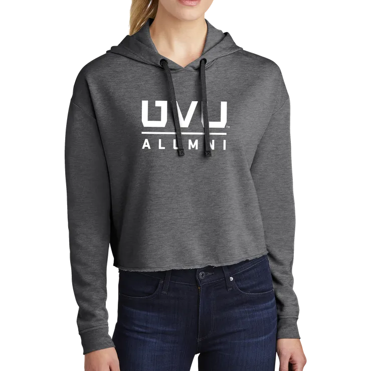 Sport-Tek Ladies PosiCharge Tri-Blend Wicking Fleece Crop Hooded Pullover - UVU Alumni