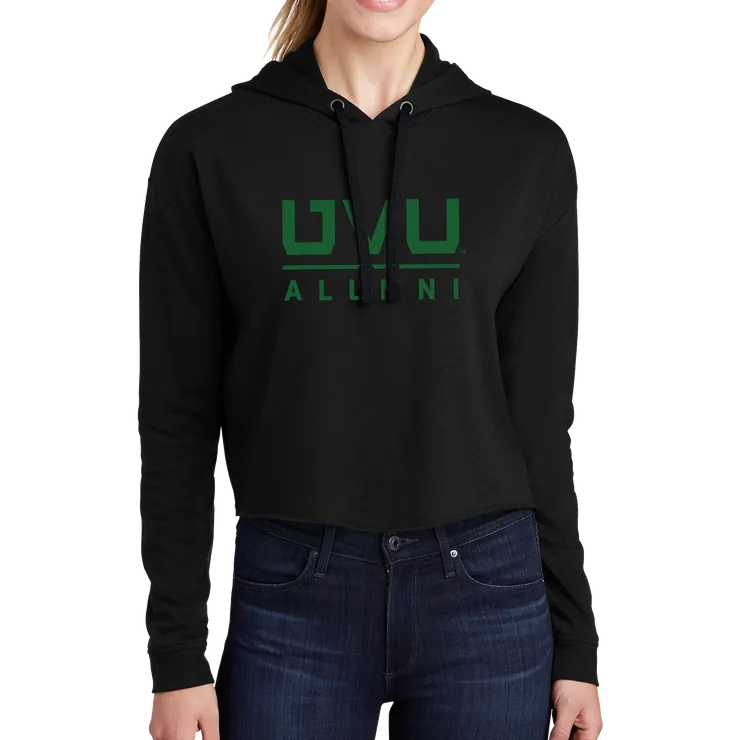 Sport-Tek Ladies PosiCharge Tri-Blend Wicking Fleece Crop Hooded Pullover - UVU Alumni