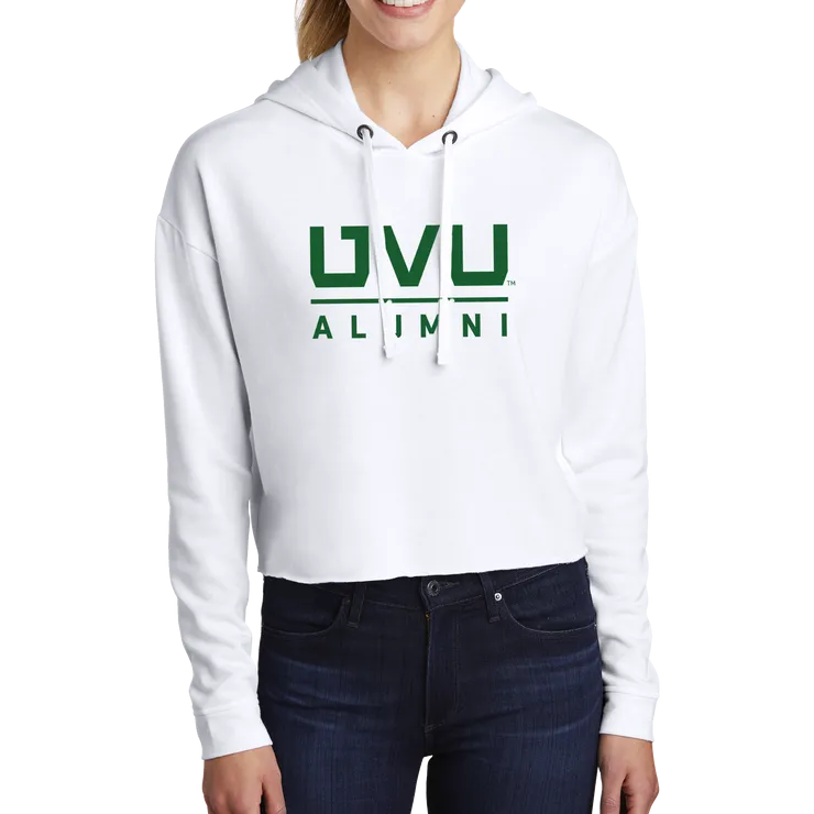 Sport-Tek Ladies PosiCharge Tri-Blend Wicking Fleece Crop Hooded Pullover - UVU Alumni