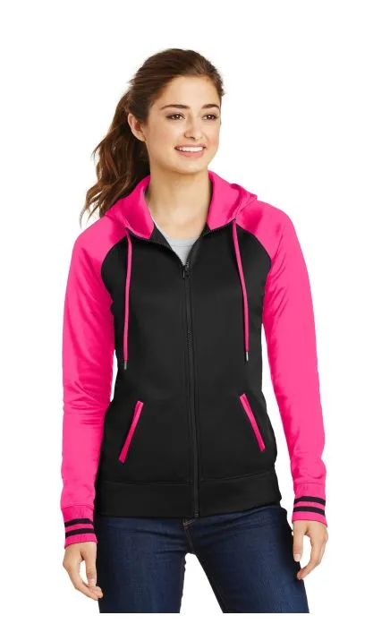 Sport-Tek LST236 Ladies Sport-Wick Varsity Fleece Full-Zip Hooded Jacket