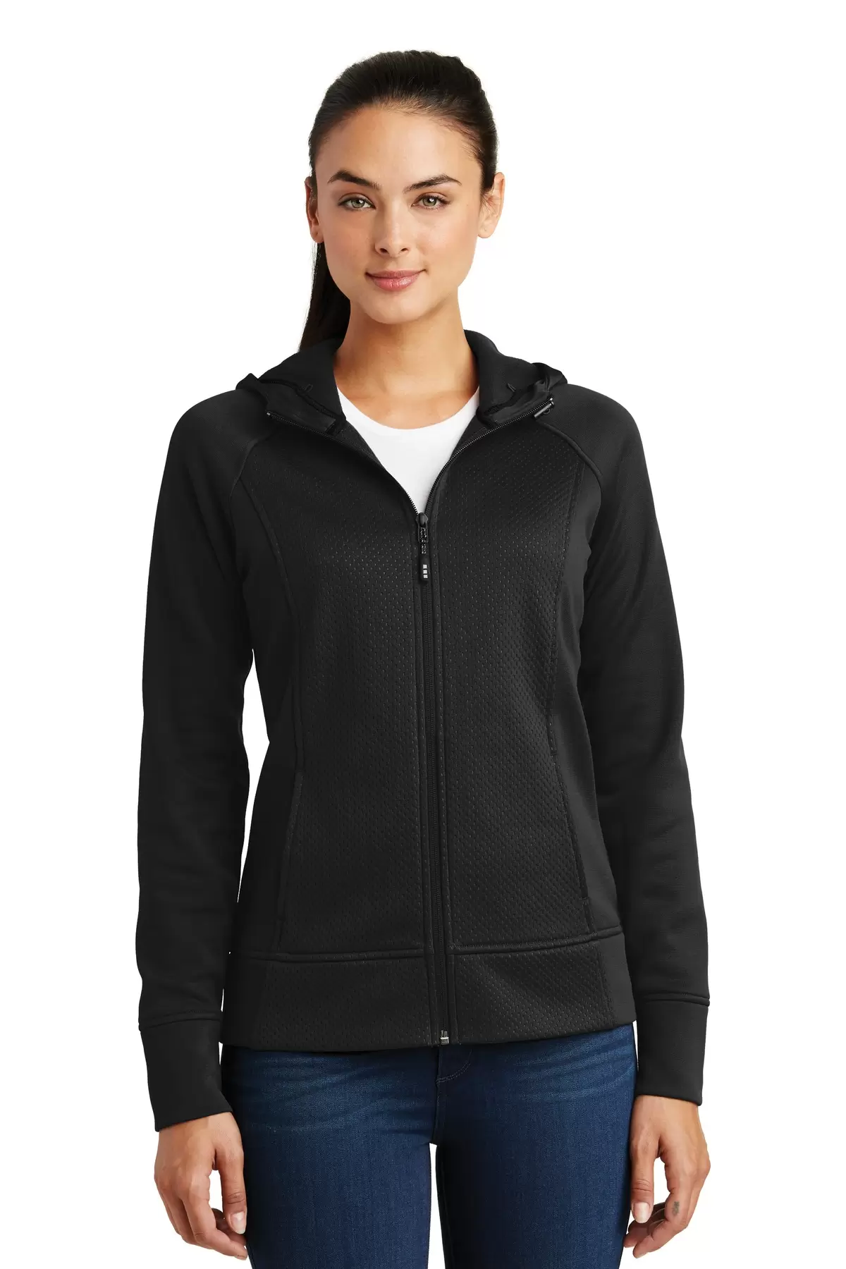 Sport Tek LST295 Sport-Tek Ladies Rival Tech Fleece Full-Zip Hooded Jacket SKU: LST295