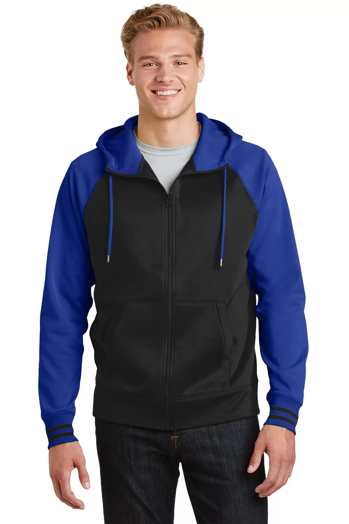 Sport Tek ST236 Sport-Tek Sport-Wick Varsity Fleece Full-Zip Hooded Jacket SKU: ST236