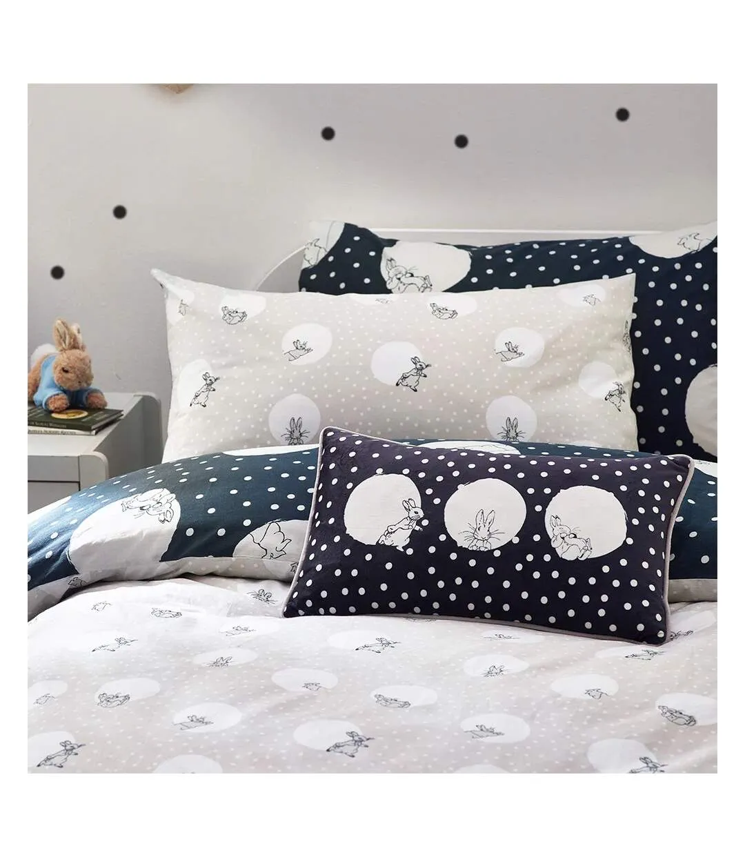 Spot me duvet cover set charcoal Peter Rabbit