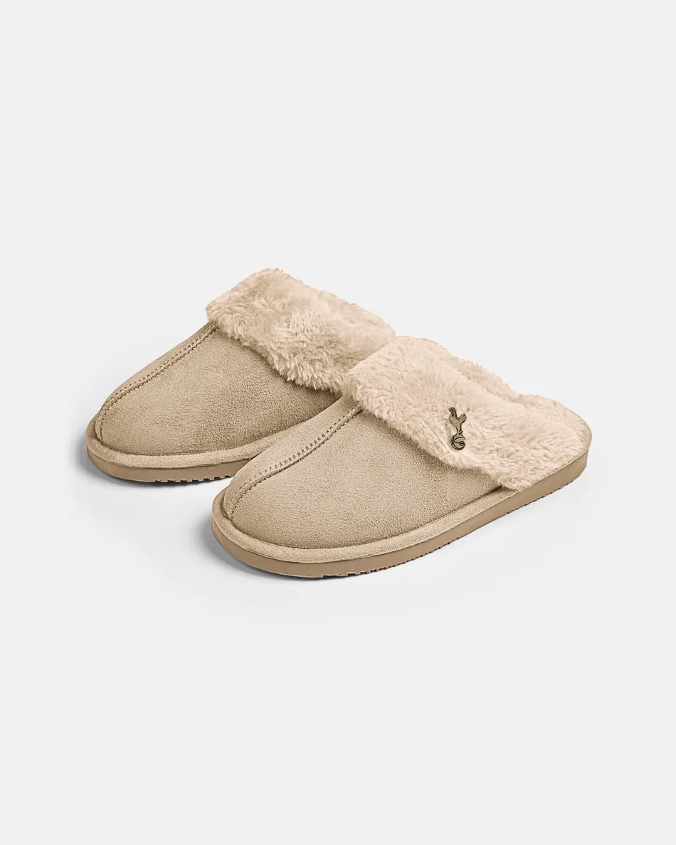 Spurs Womens Cream Mule Slipper