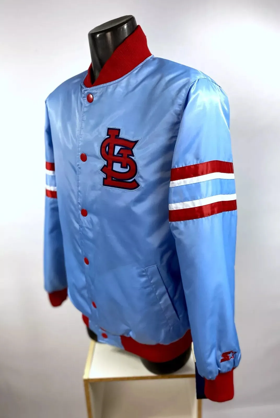 ST. LOUIS CARDINALS Satin Jacket STARTER SKY BLUE MED