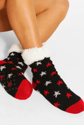 Star Print Slipper Socks