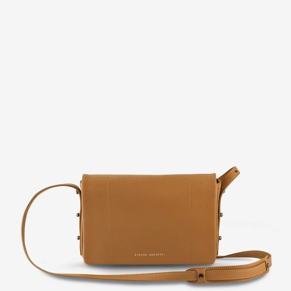 STATUS ANXIETY Womens Succumb Leather Crossbody Bag - Tan Pebble