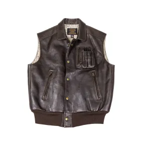 Stearman Dark Brown Long Leather Vest | Cockpit USA