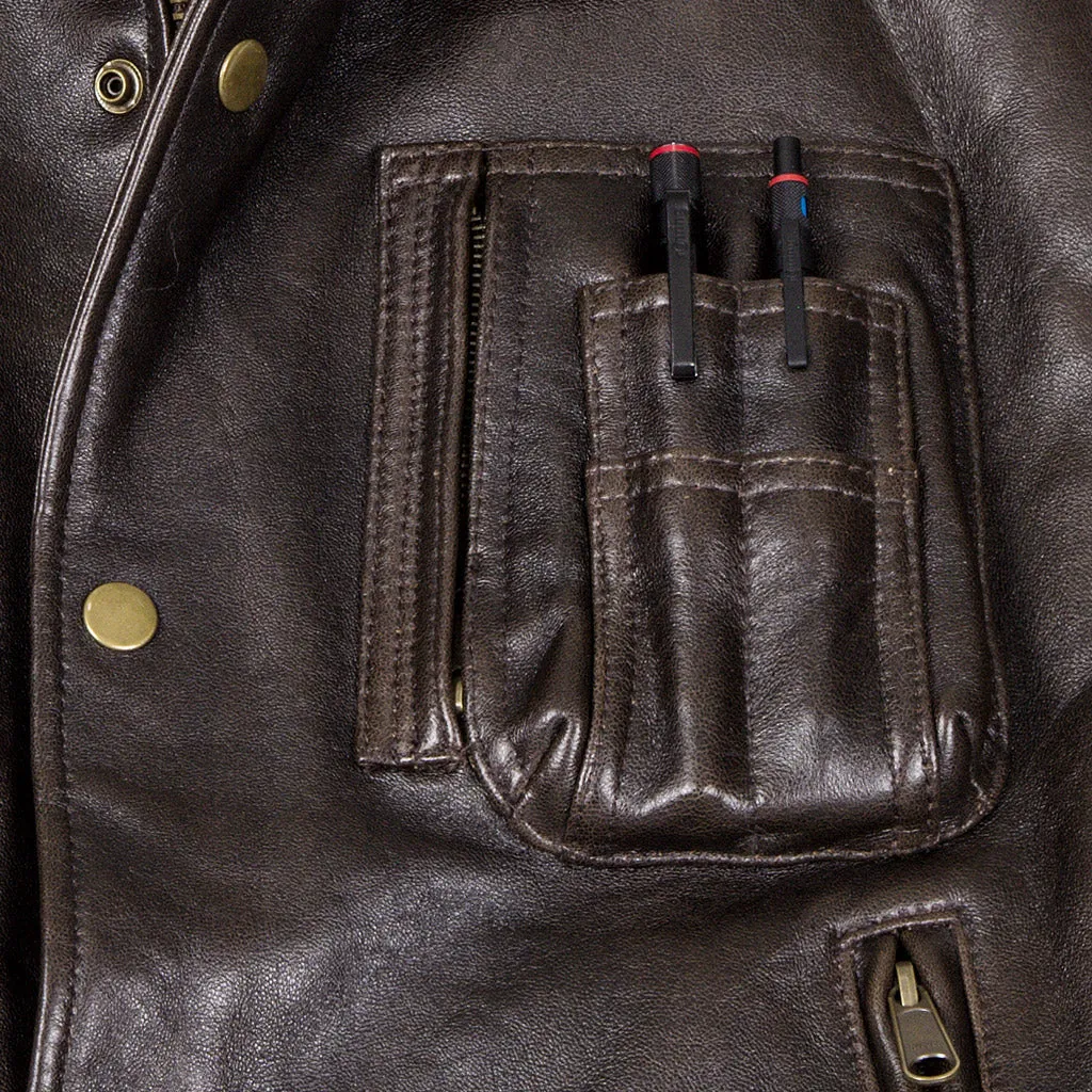 Stearman Dark Brown Long Leather Vest | Cockpit USA