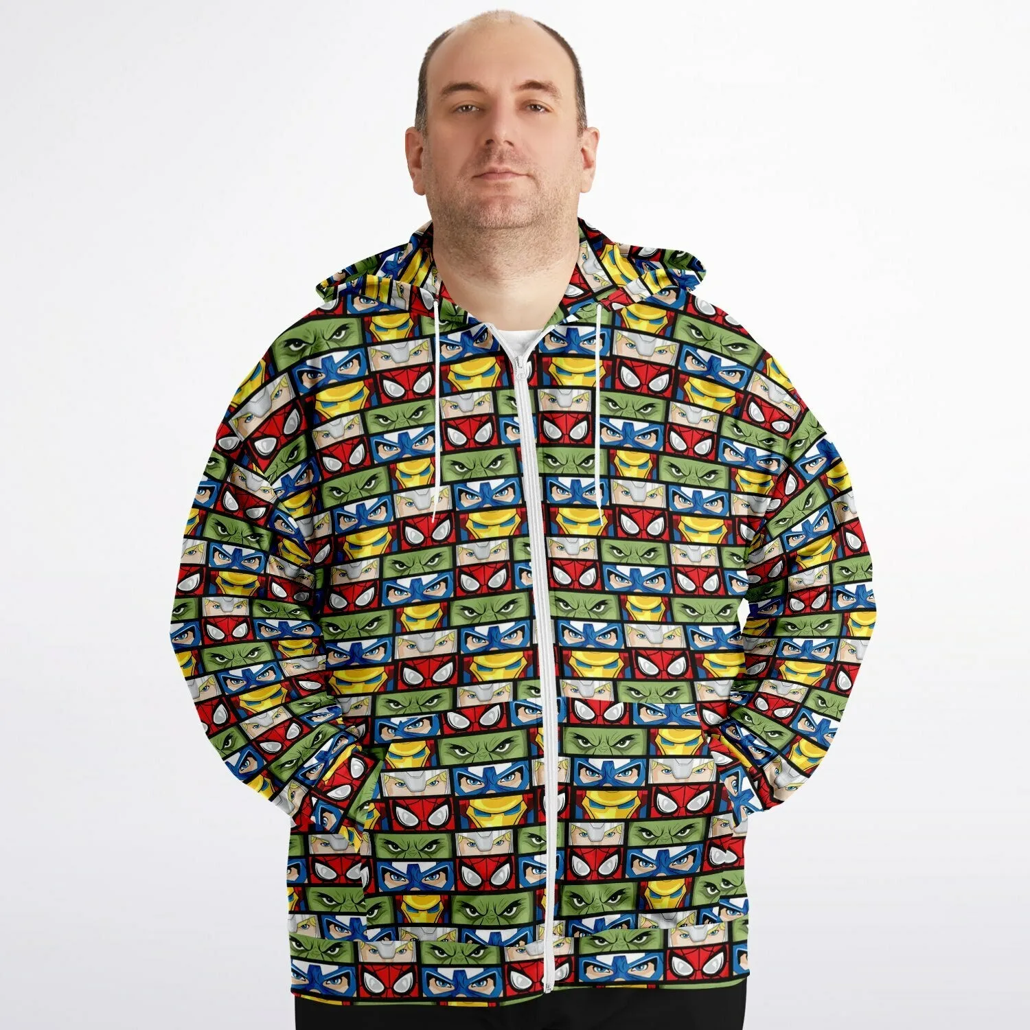 Super Heroes Eyes Plus-size Unisex Zip Hoodie