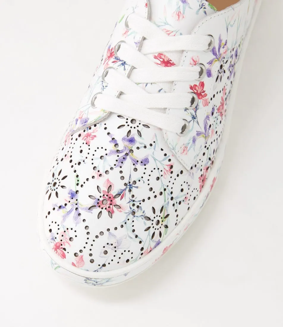 SUPERSOFT Alexis White Orchid Leather Sneakers