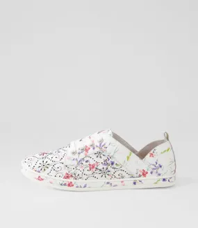 SUPERSOFT Alexis White Orchid Leather Sneakers