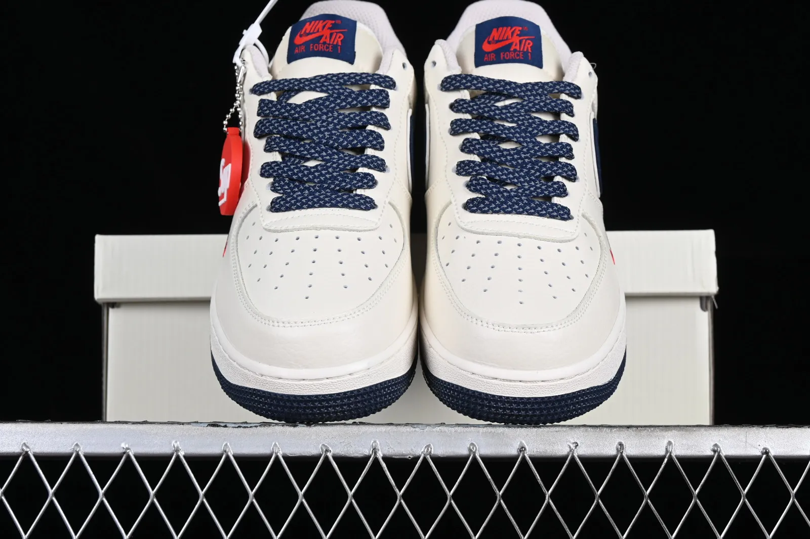 Supreme x Nike Air Force 1 07 Low Off White Dark Blue Red HD9888-003