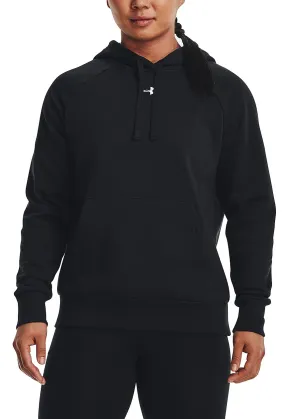 sweatshirt Under Armour Rival Fleece Hoodie - Black/White - women´s