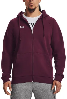 sweatshirt Under Armour Rival Fleece Hoodie Zip - Dark Maroon/White - men´s