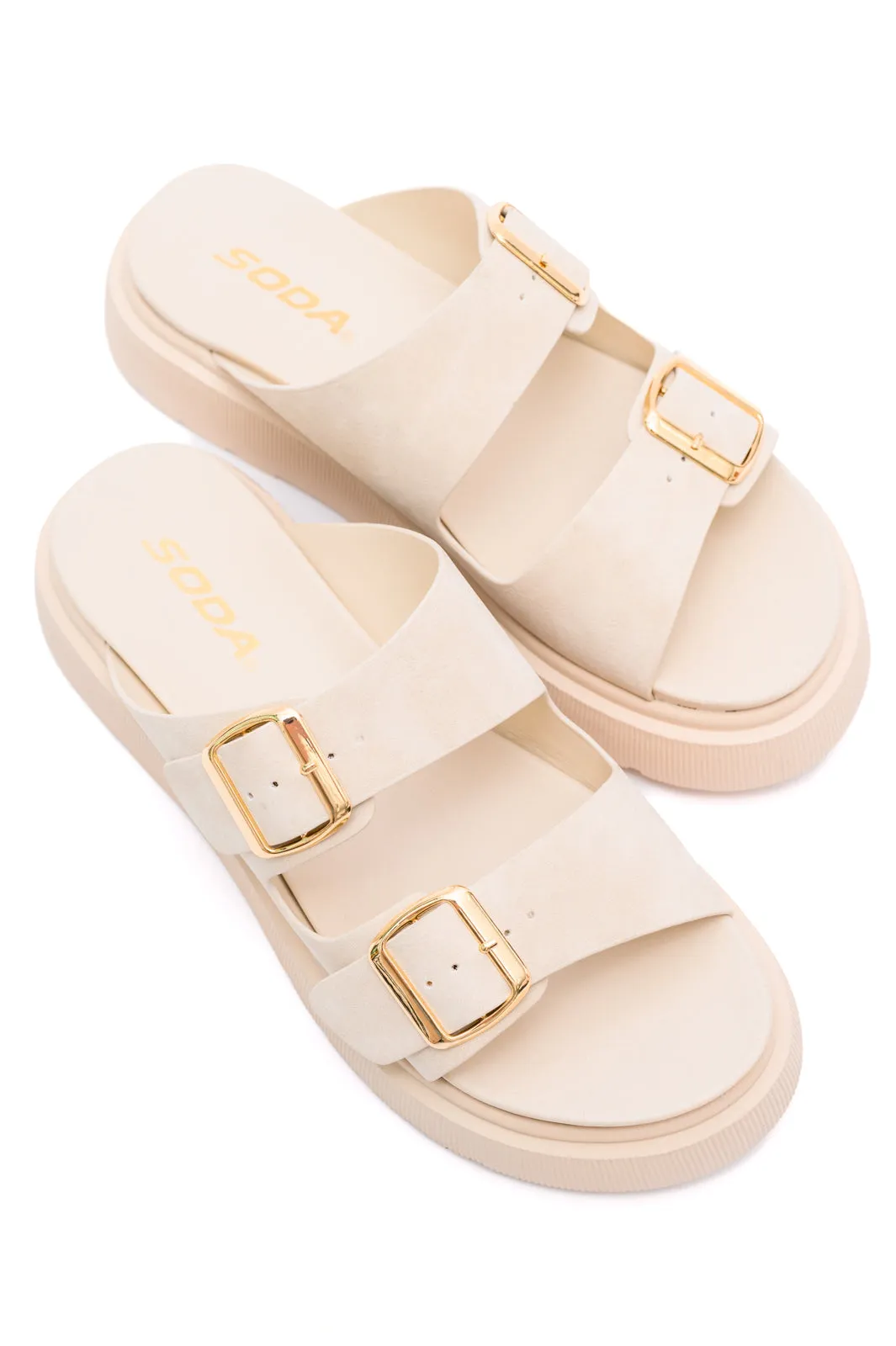 Taking That Next Step Double Strap Platform Sandals