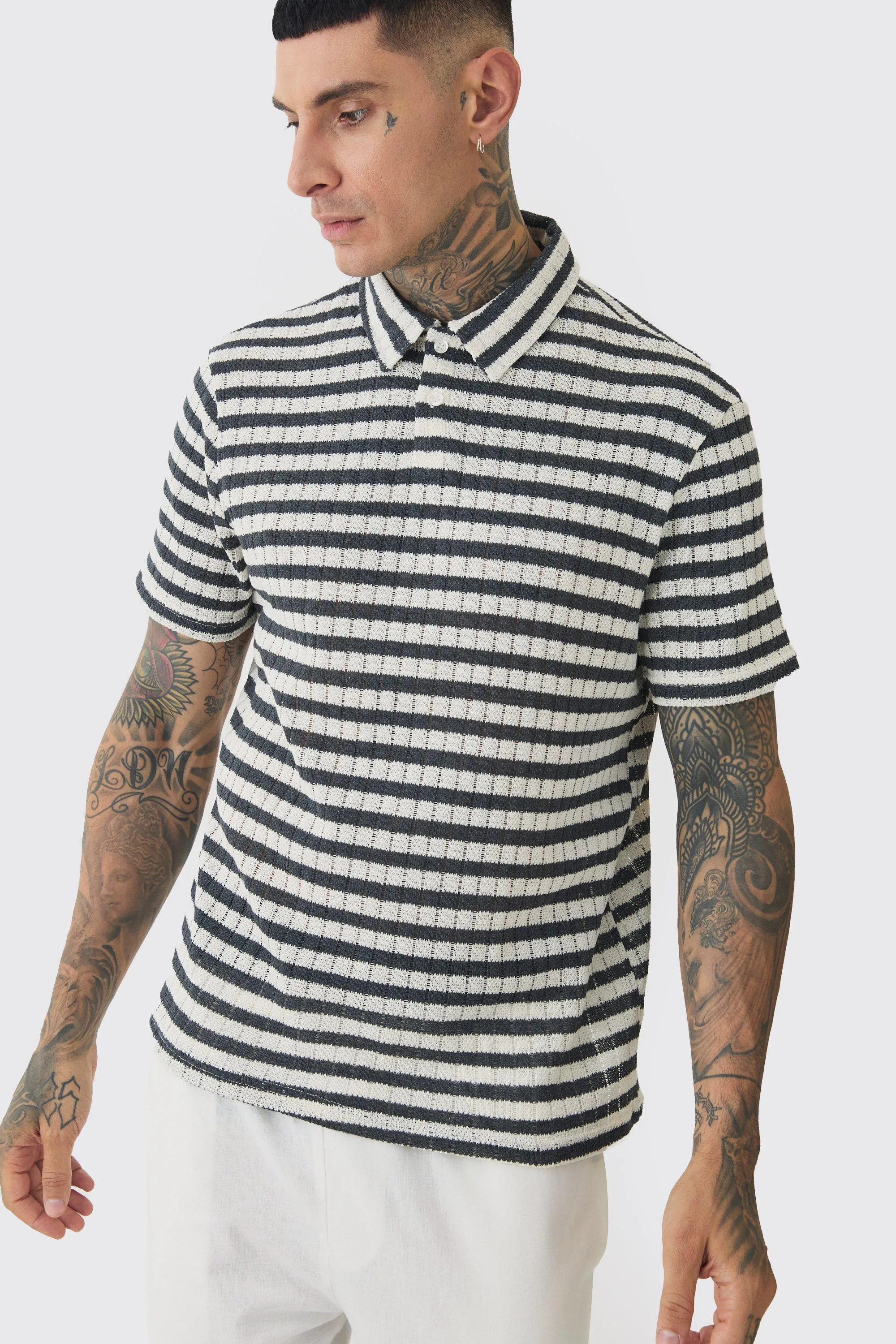 Tall Textured Stripe Polo