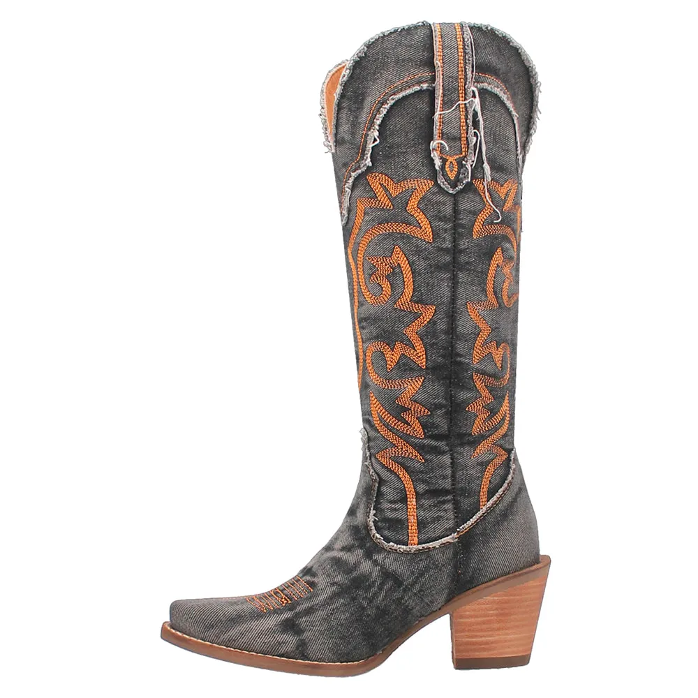 Texas Tornado Embroidery Snip Toe Cowboy Boots