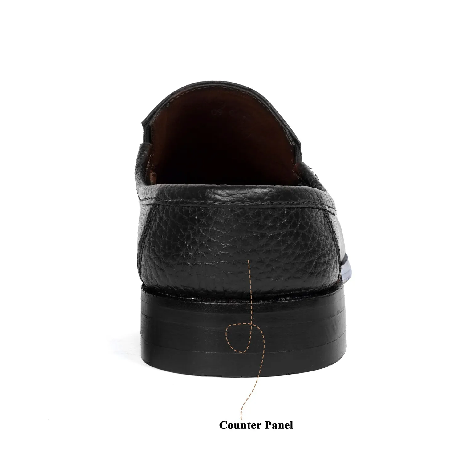 Textured Black Moccasin Mules