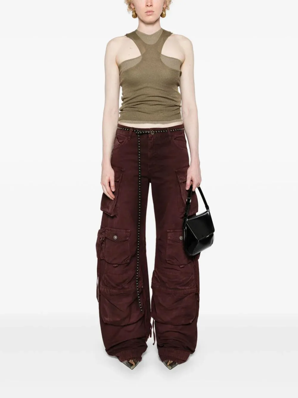 THE ATTICO - Wide Leg Cargo Jeans in Purple