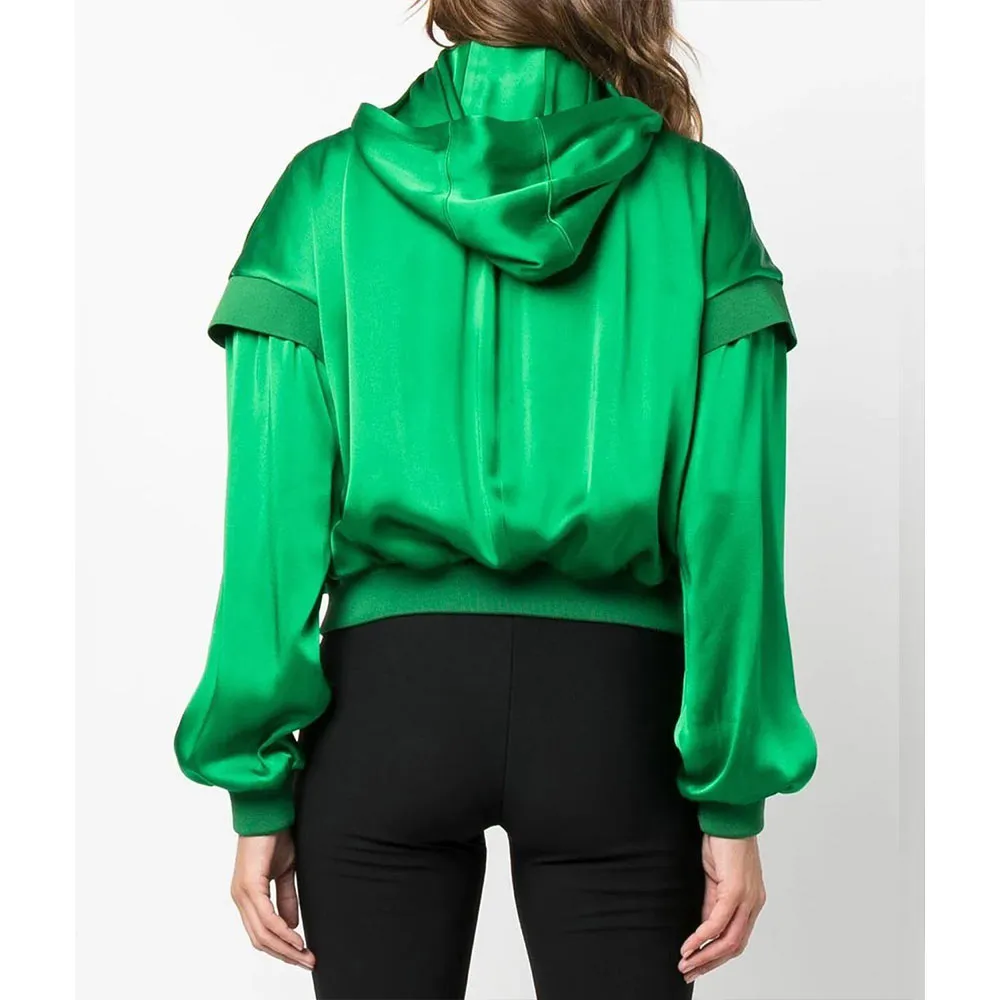 The Cleaning Lady Eva De Dominici Cropped Green Silk Jacket