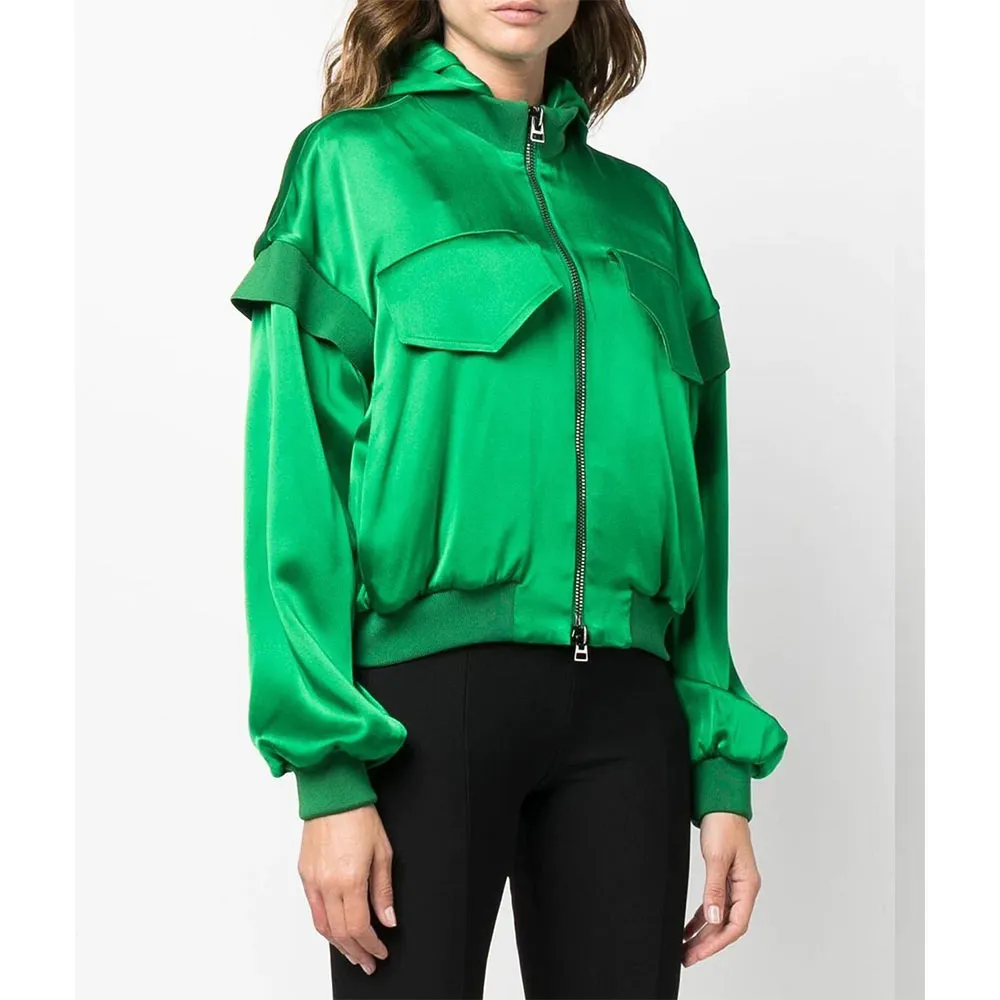 The Cleaning Lady Eva De Dominici Cropped Green Silk Jacket