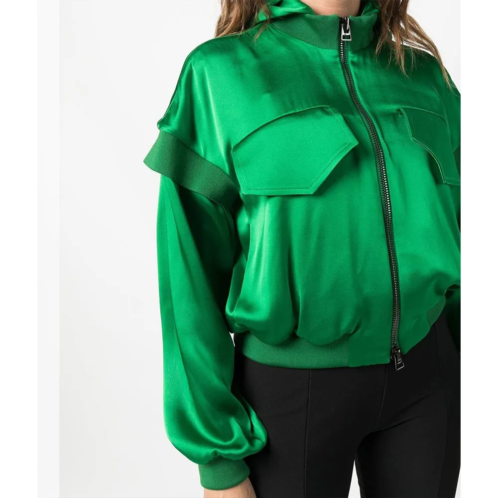 The Cleaning Lady Eva De Dominici Cropped Green Silk Jacket