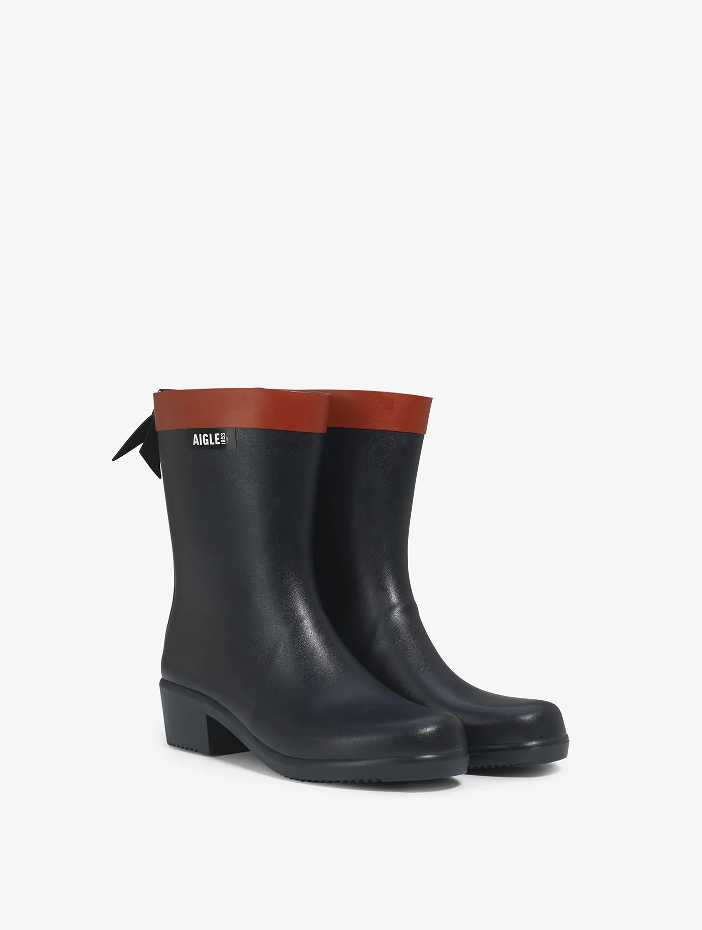 The equestrian-inspired heeled rain boot