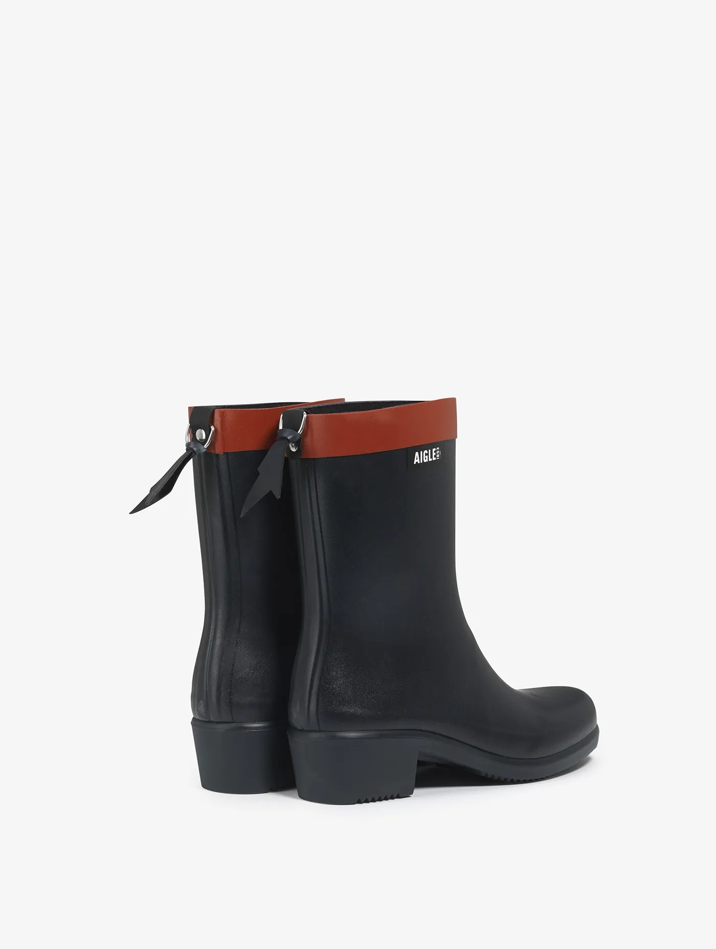 The equestrian-inspired heeled rain boot