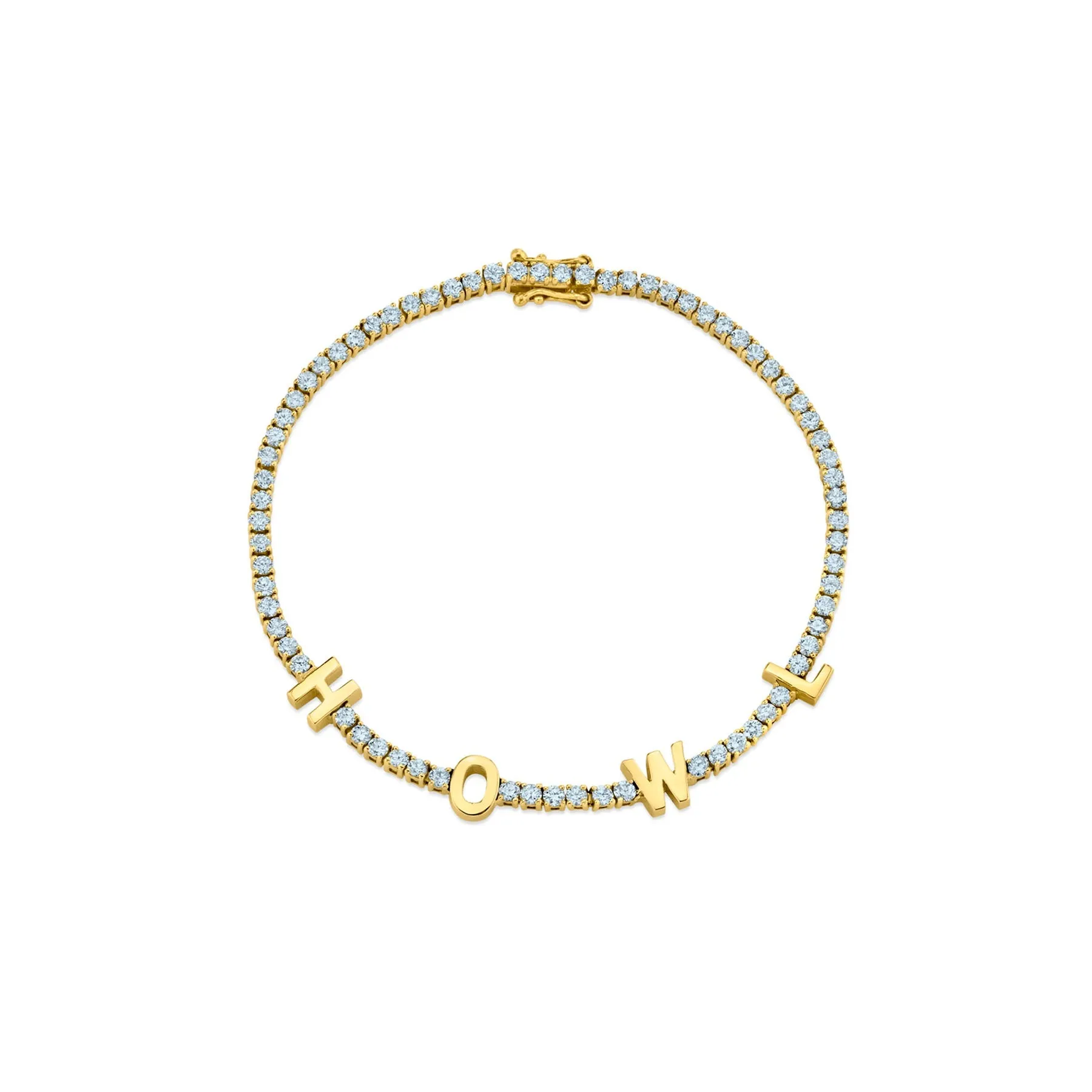 The Perfect Personalized Tennis Bracelet - Aquamarine / 14k Yellow Gold