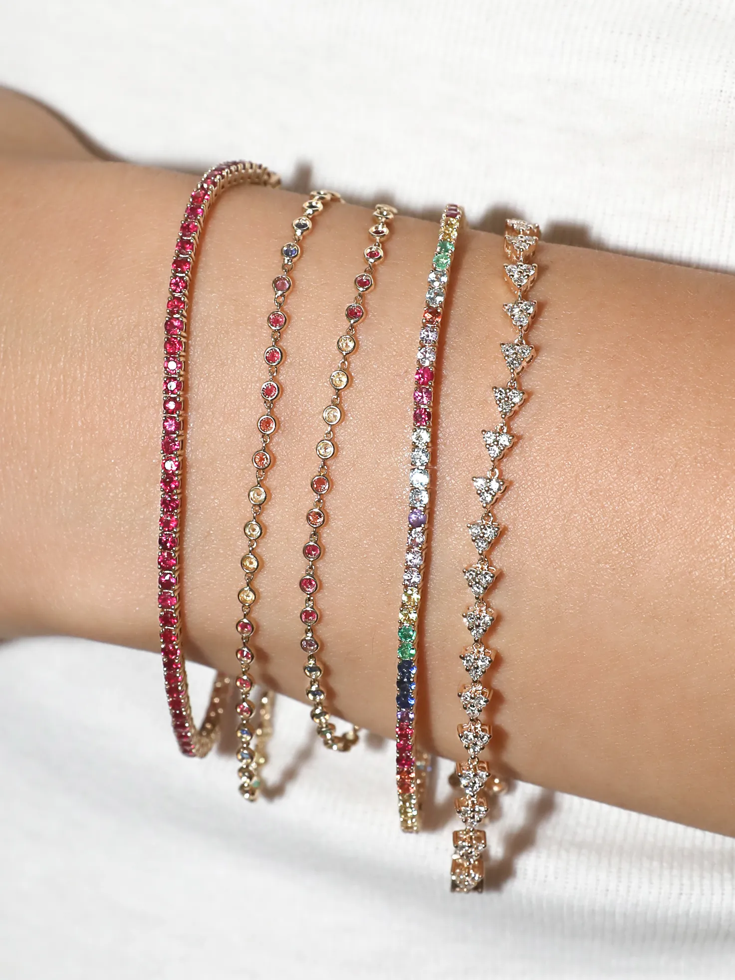 The Perfect Tennis Bracelet - Rainbow / 14k Yellow Gold